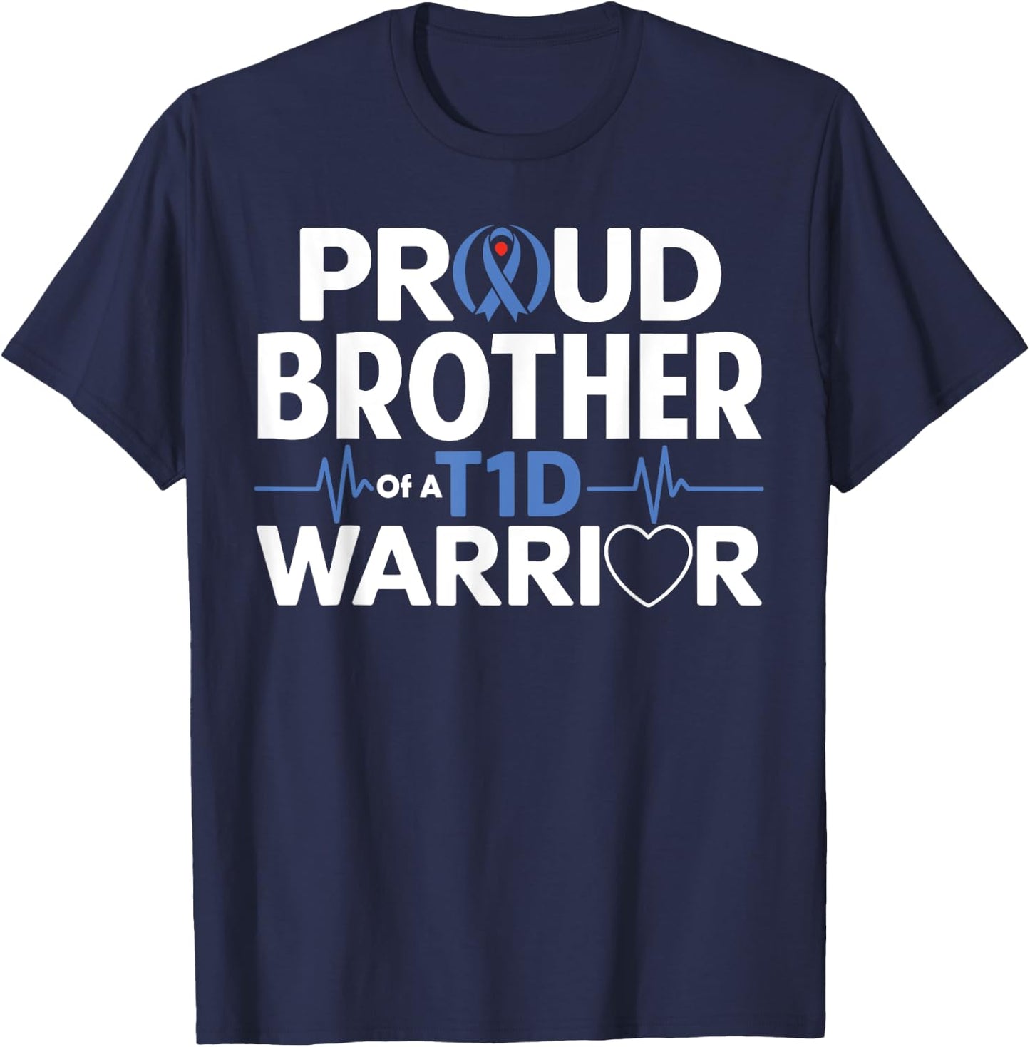 T1D Brother Funny Diabetes Awareness Month T-Shirt - T-Shirt | Navy