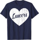Lancers School Sports Fan Team Spirit Mascot Heart Gift T-Shirt - T-Shirt | Navy