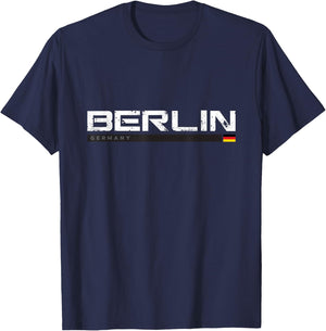 Berlin Germany Vintage Retro T-Shirt - T-Shirt | Navy
