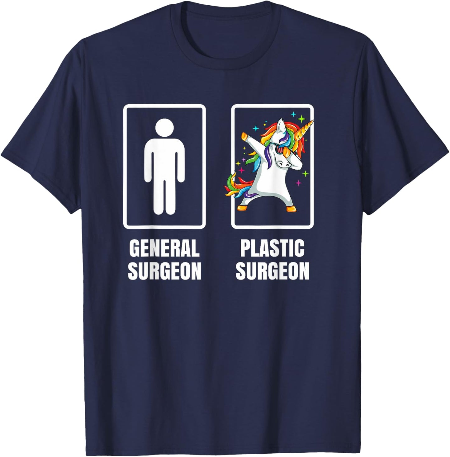 Dabbing Unicorn Plastic Surgeon Surgery Doctor Physician T-Shirt - T-Shirt | Navy