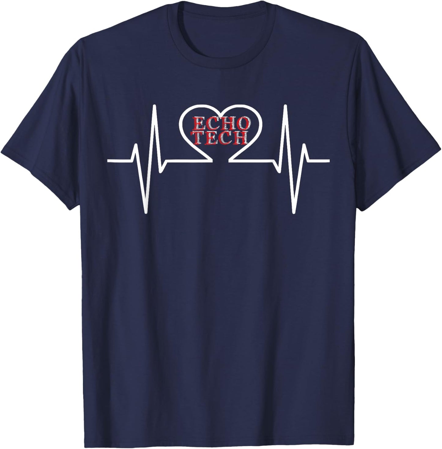 Echo Tech Echocardiographer RDCS Cardiac Sonographer T Shirt T-Shirt - T-Shirt | Navy