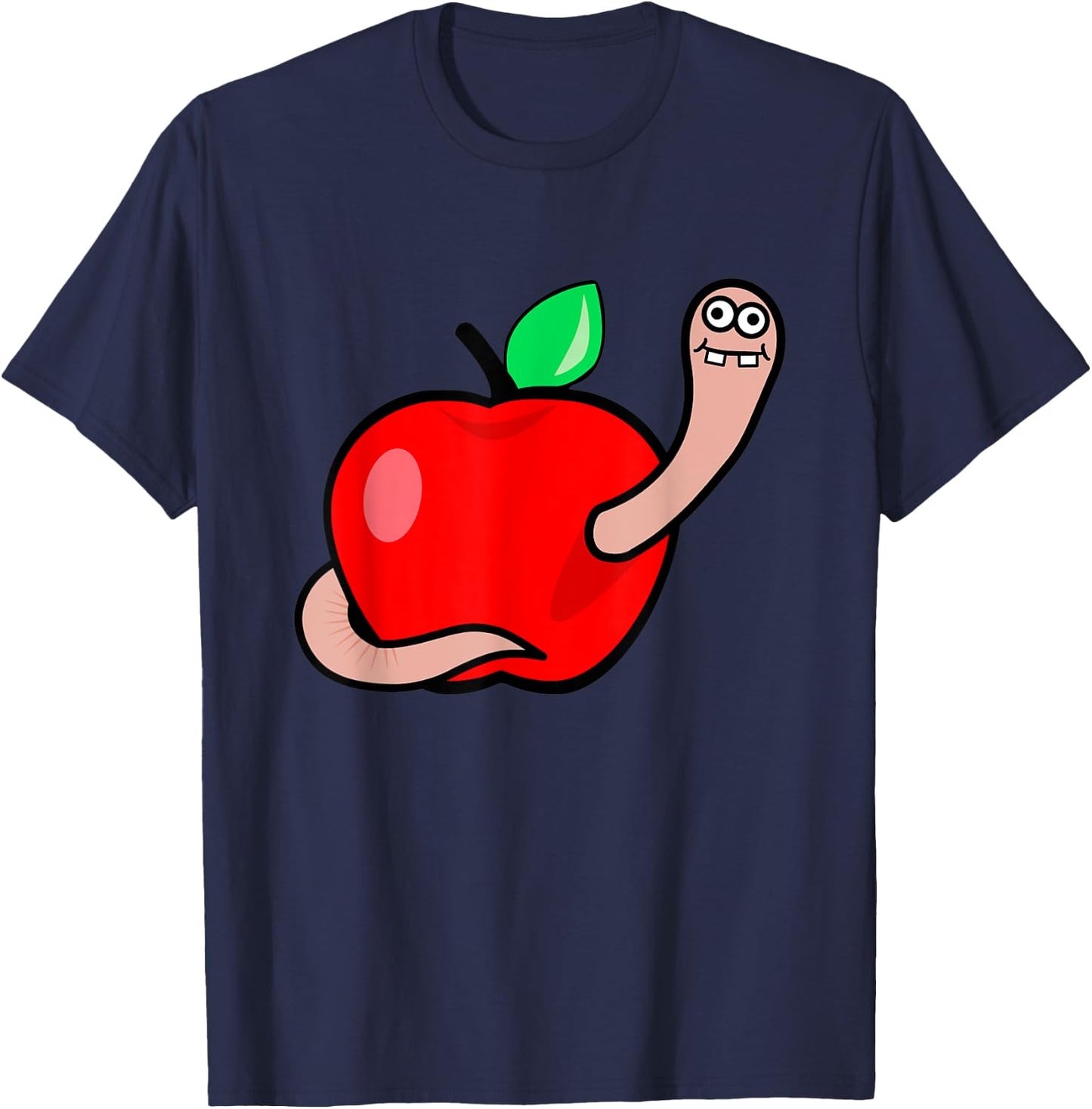 Worm in apple Gift shirt T-Shirt - T-Shirt | Navy