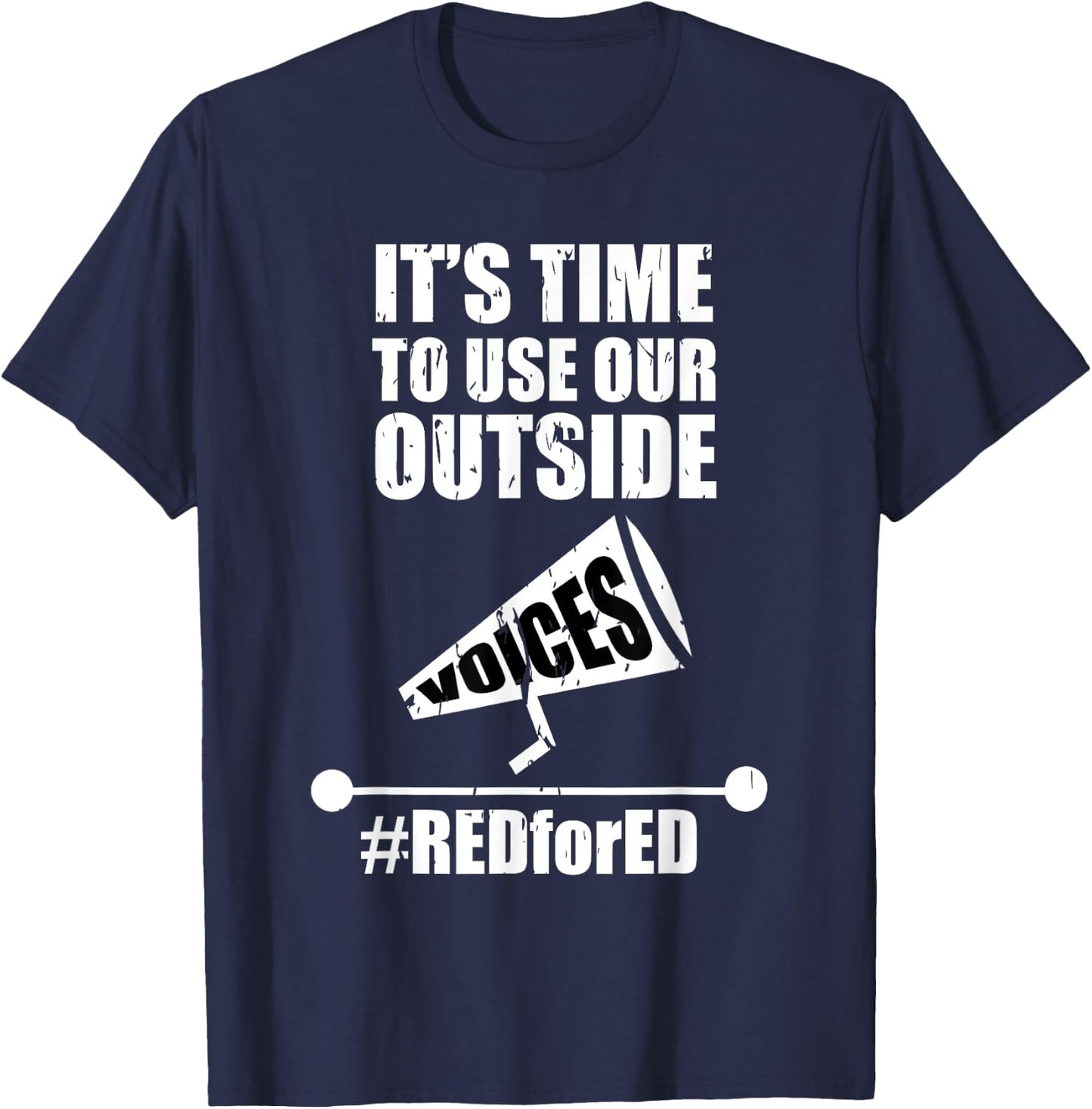 Outside Voices | Red For Ed Teachers Strike Educator Men Women T-Shirt - T-Shirt | Navy
