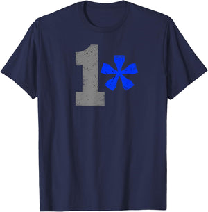 Police Officer Gift 1 Asterisk Thin Blue Line T-Shirt - T-Shirt | Navy