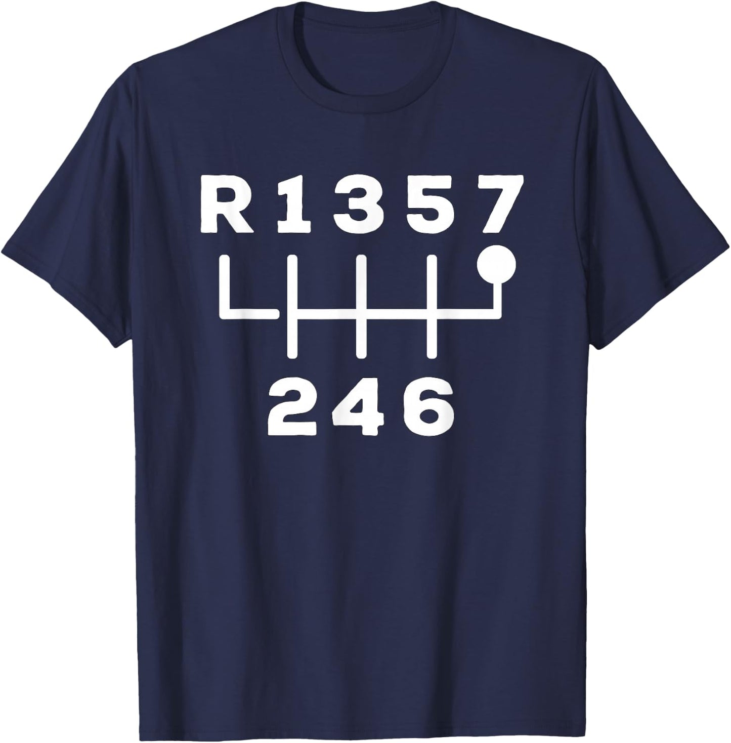 7 Speed Manual Transmission 7-Speed Stick Shift T-Shirt - T-Shirt | Navy