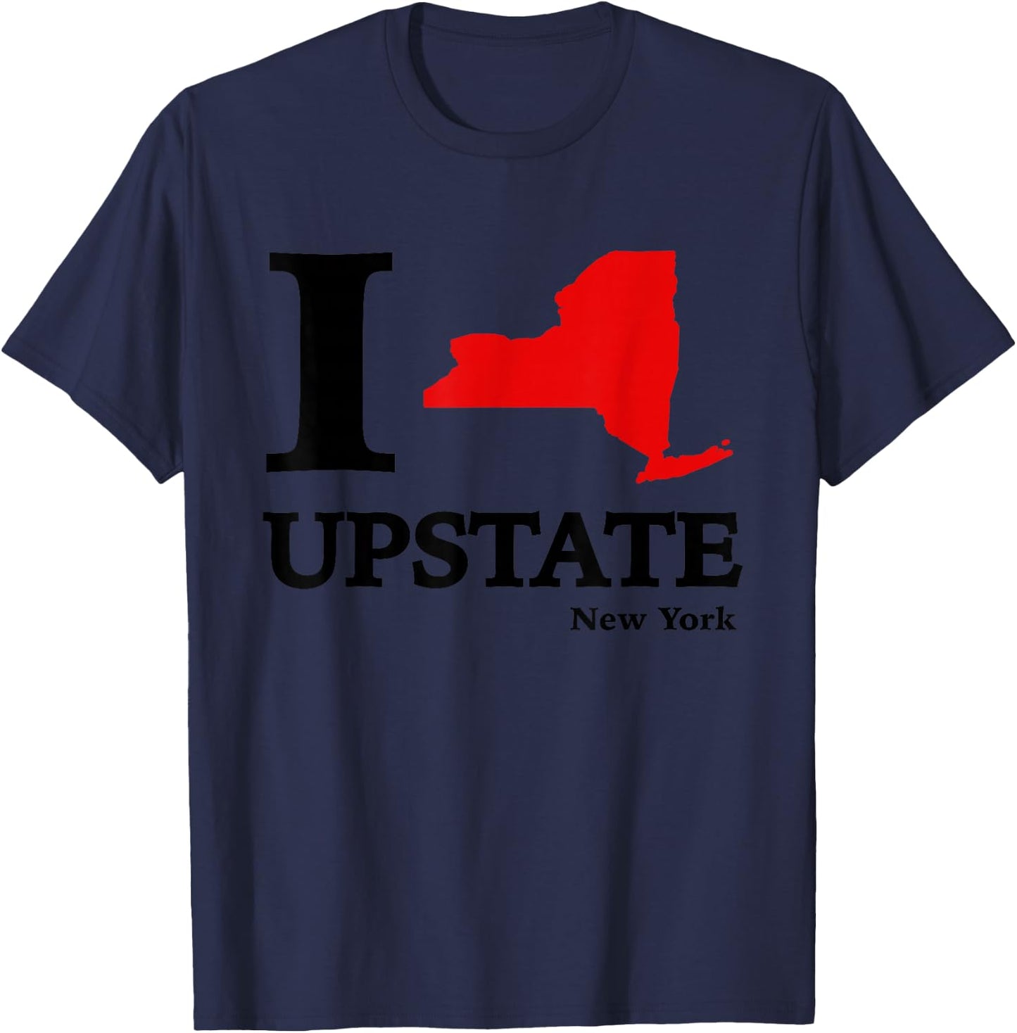 I Love Upstate NY - New York Heart Map T-Shirt - T-Shirt | Navy