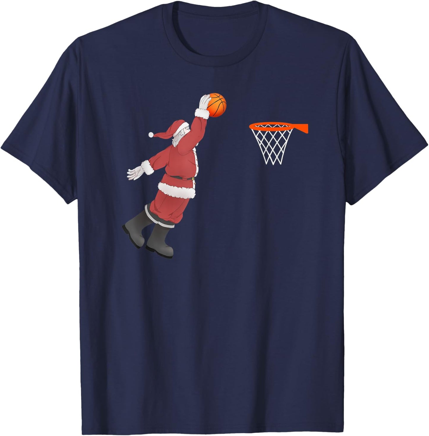 Dunking Santa Basketball Shirt for Christmas - Dunk! T-Shirt - T-Shirt | Navy
