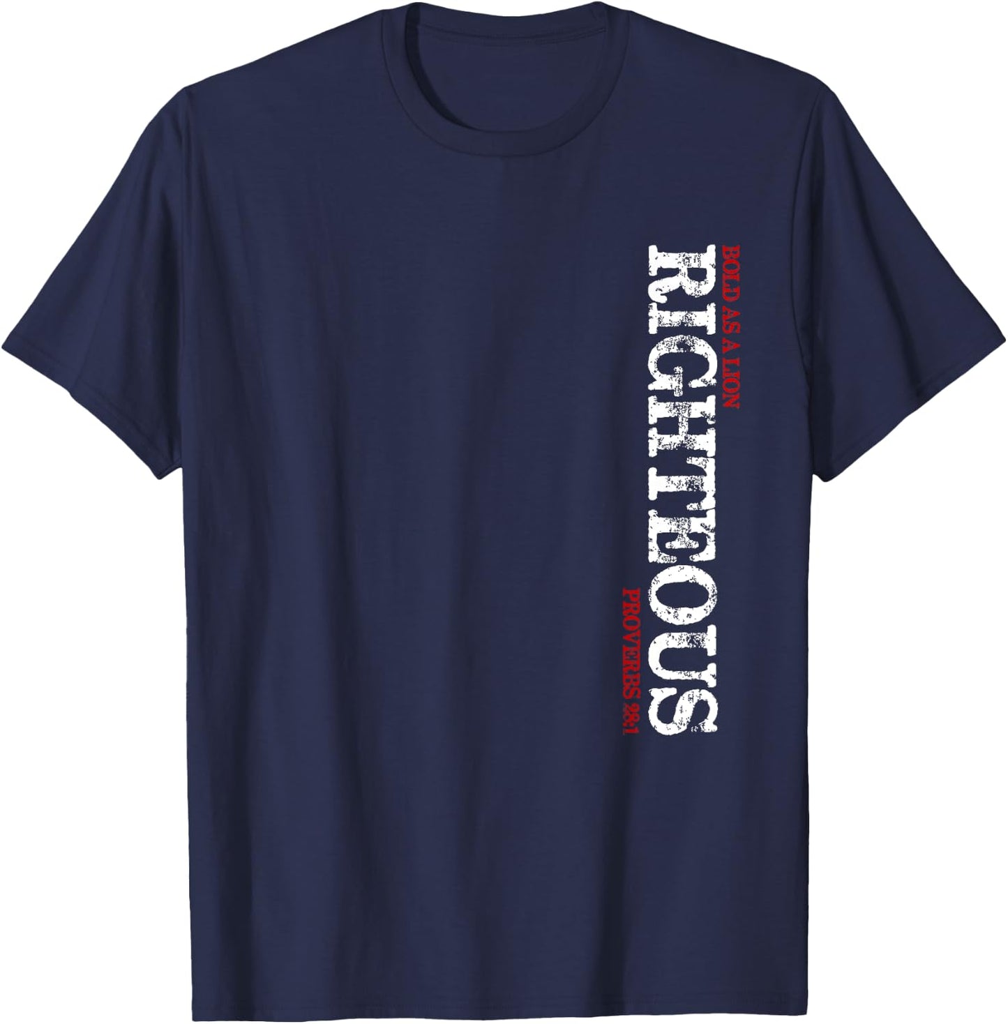 Bold as a Lion Righteous Faith T-Shirt - T-Shirt | Navy
