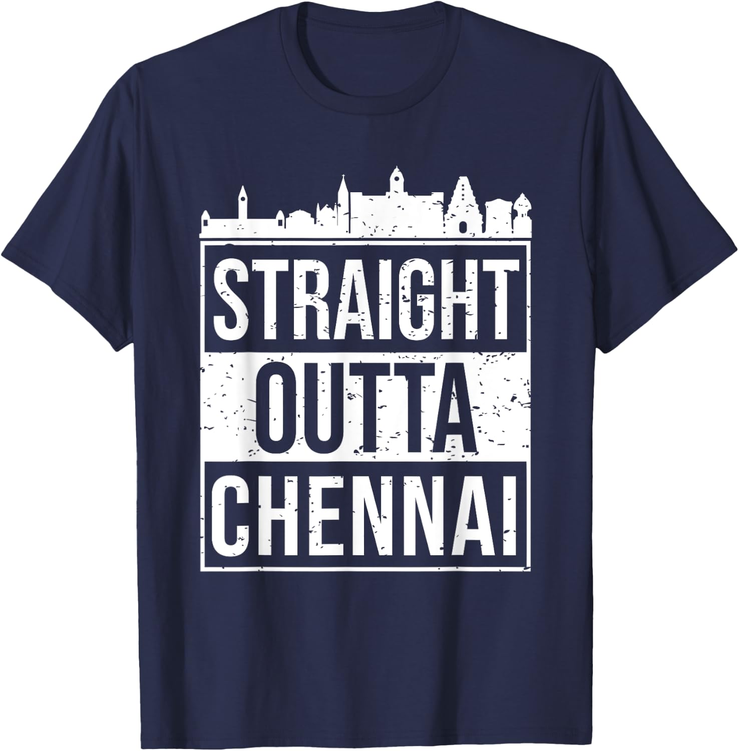 Straight Outta Chennai Madras Tamil Tamilnadu T-Shirt - T-Shirt | Navy