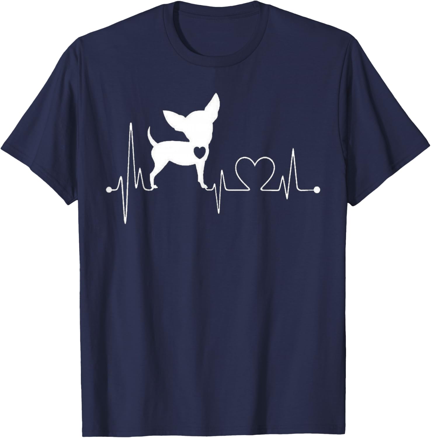 Cute Chihuahua Dog Heartbeat women kids T-Shirt - T-Shirt | Navy