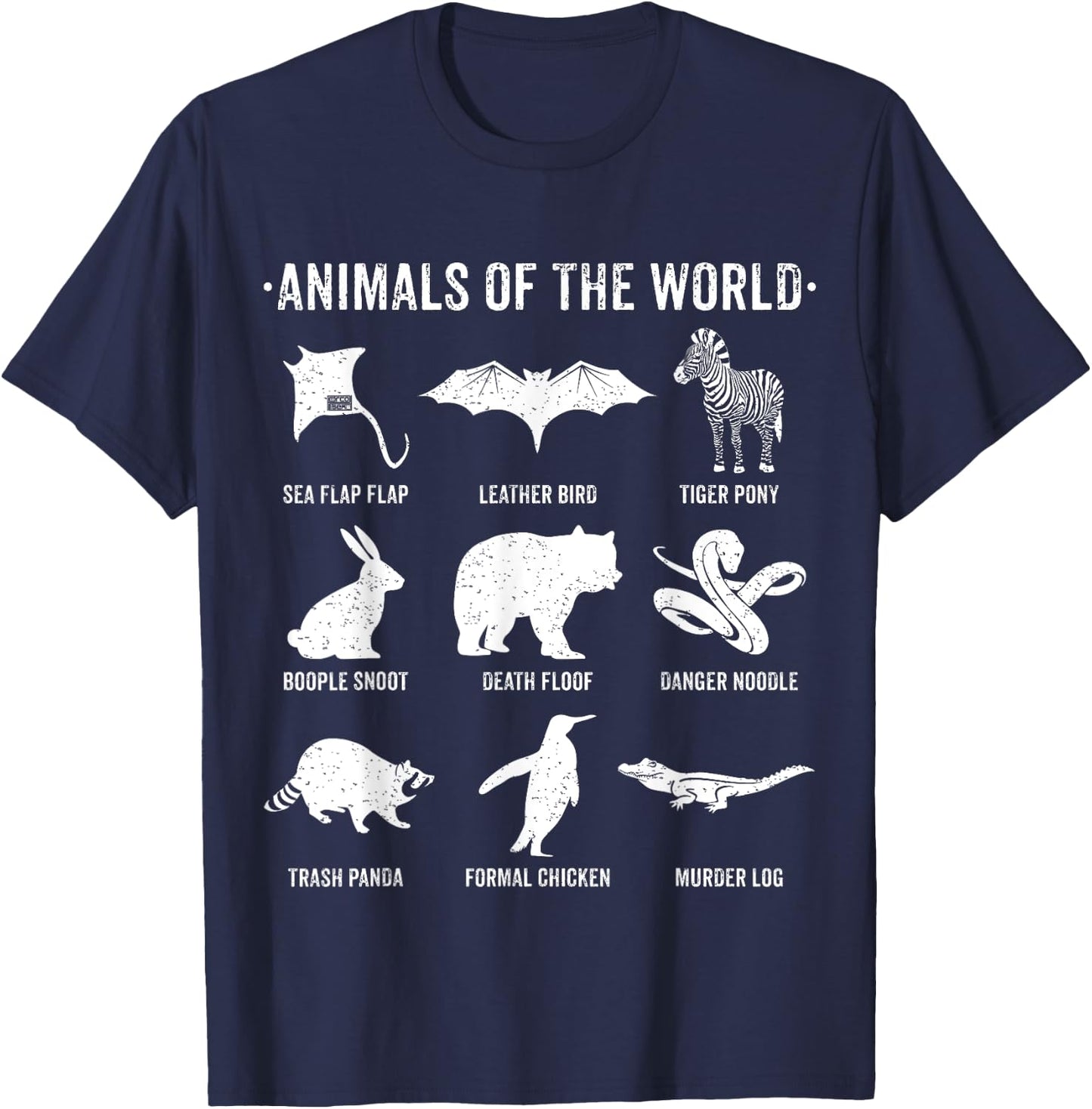 Simple Vintage Humor Funny Rare Animals of the World T-Shirt - T-Shirt | Navy