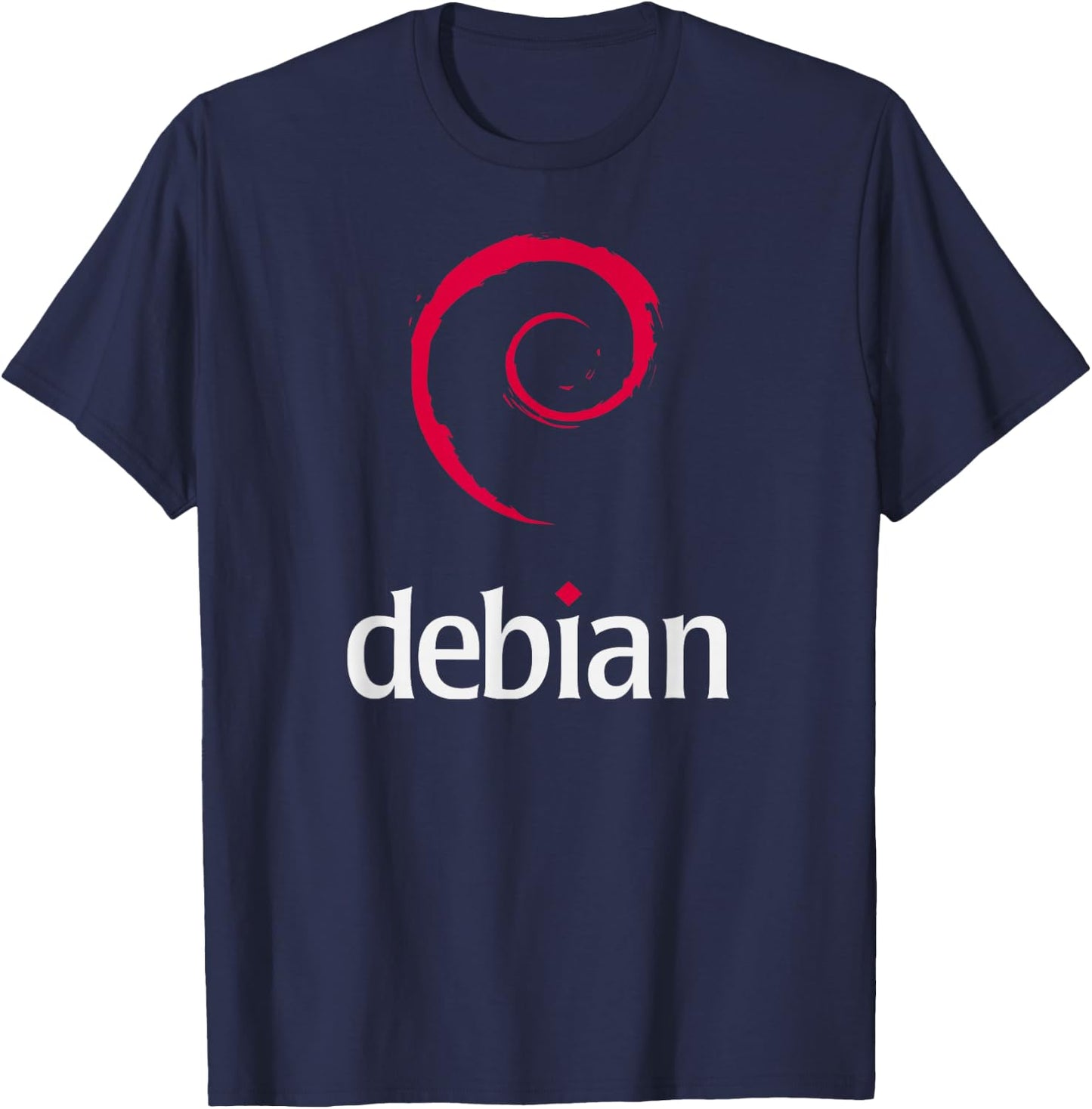 Linux Lover Debian Tagline Spiral Logo OpenSource Os T-Shirt - T-Shirt | Navy