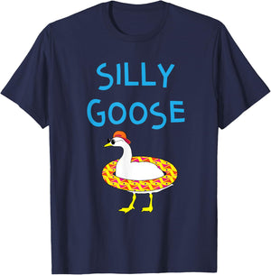 Silly Goose Funny Halloween Sunglasses & Floatie T-Shirt - T-Shirt | Navy