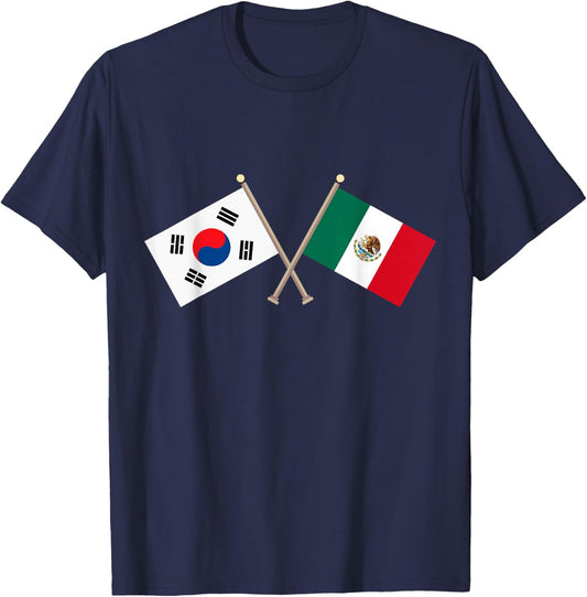 Mexico South Korea Football Soccer Fan Jersey Shirt T-Shirt - T-Shirt | Navy