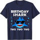 2nd Birthday Boy Shark Two Matching Party Gifts for Kids T-Shirt - T-Shirt | Navy