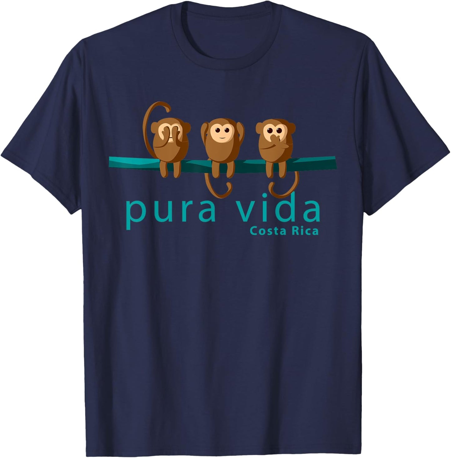 Costa Rica Monkeys Shirt T-Shirt - T-Shirt | Navy