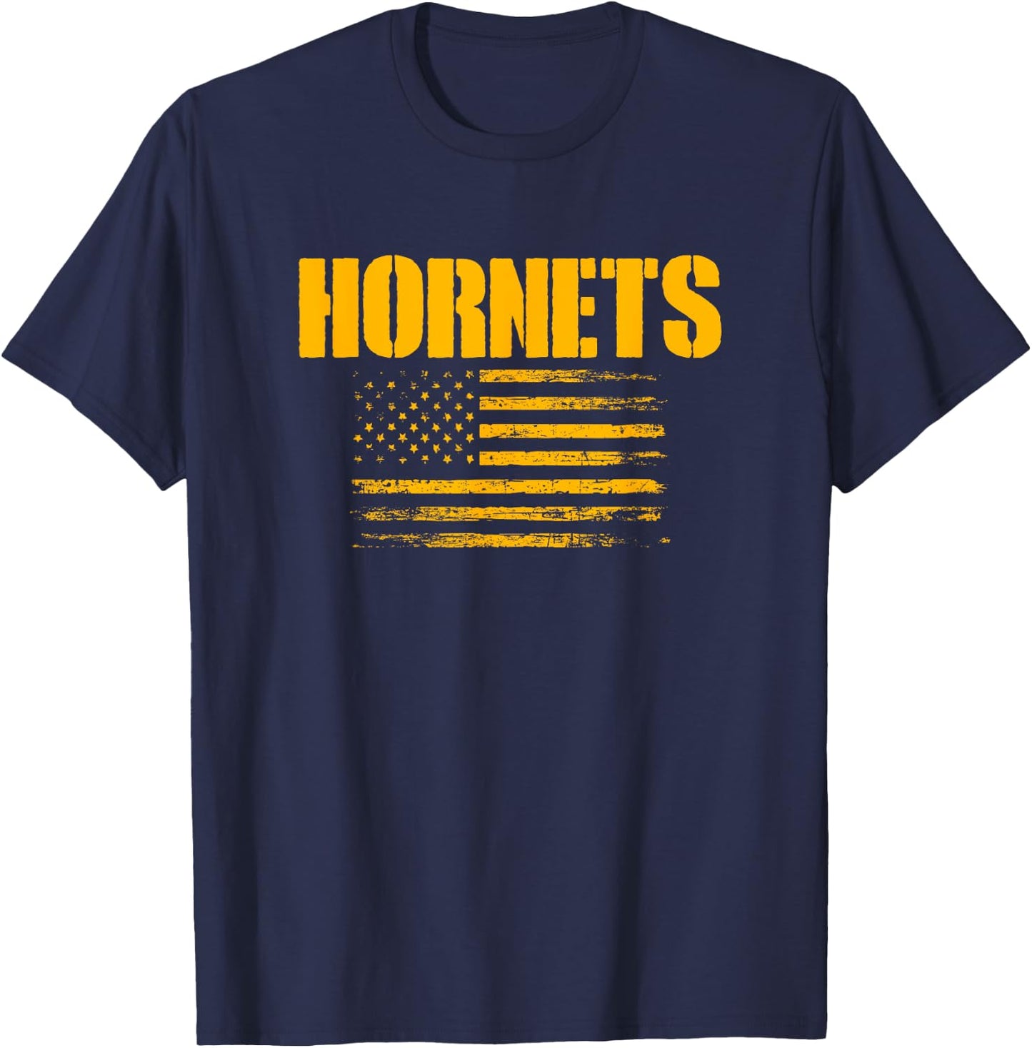 Yulee Hornets USA Flag Pride T-Shirt - T-Shirt | Navy