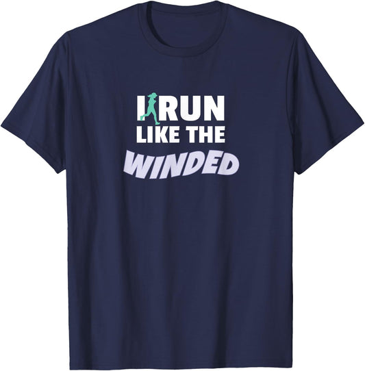 I Run Like The Winded Funny Jogger Runner T-Shirt - T-Shirt | Navy