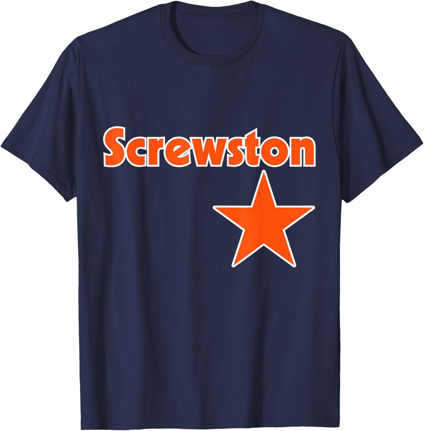 Screwston Texas H-town Houston Retro T-Shirt - T-Shirt | Navy