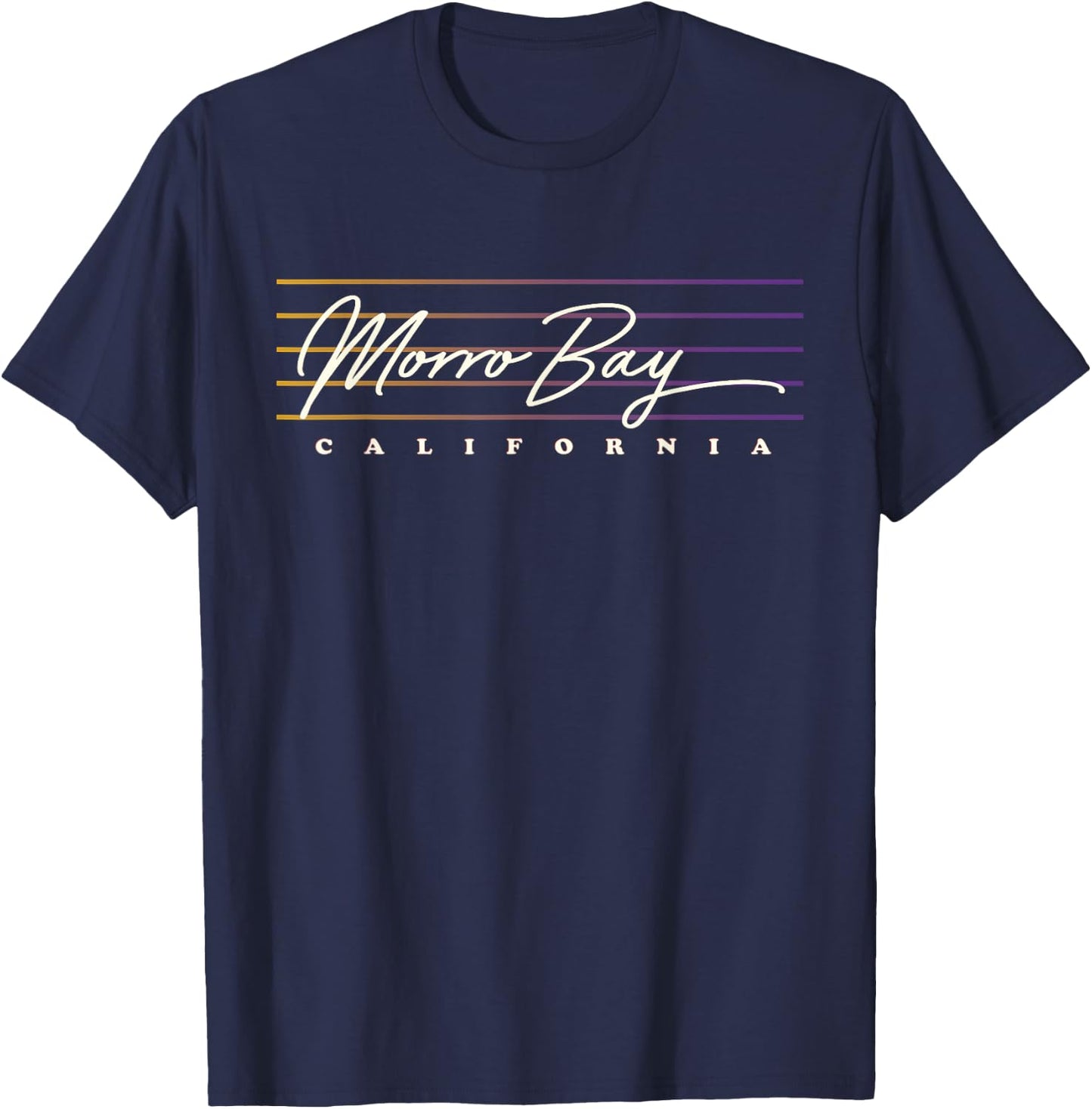 Nostalgic Retro Style Morro Bay T-Shirt - T-Shirt | Navy