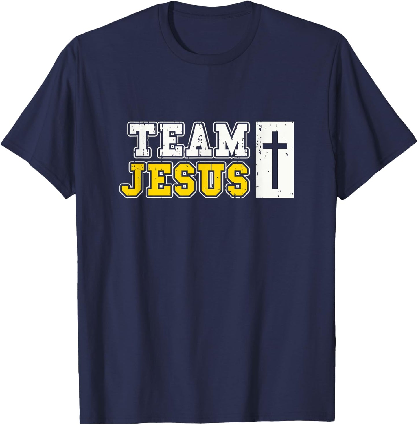 TEAM JESUS | Funny Christian, Biblical Bible Humor T-Shirt - T-Shirt | Navy