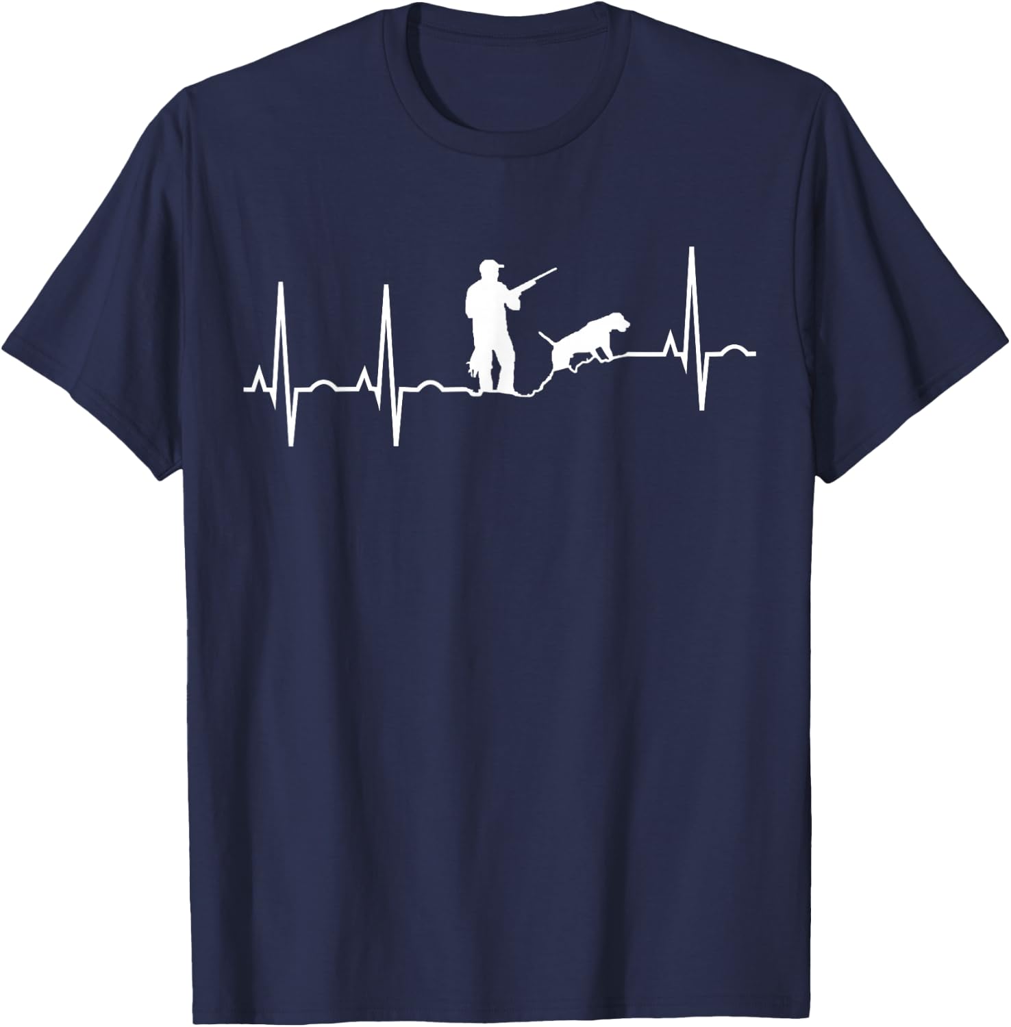 Hunting Dog Shirt - Hound Hunter Heartbeat T-Shirt - T-Shirt | Navy