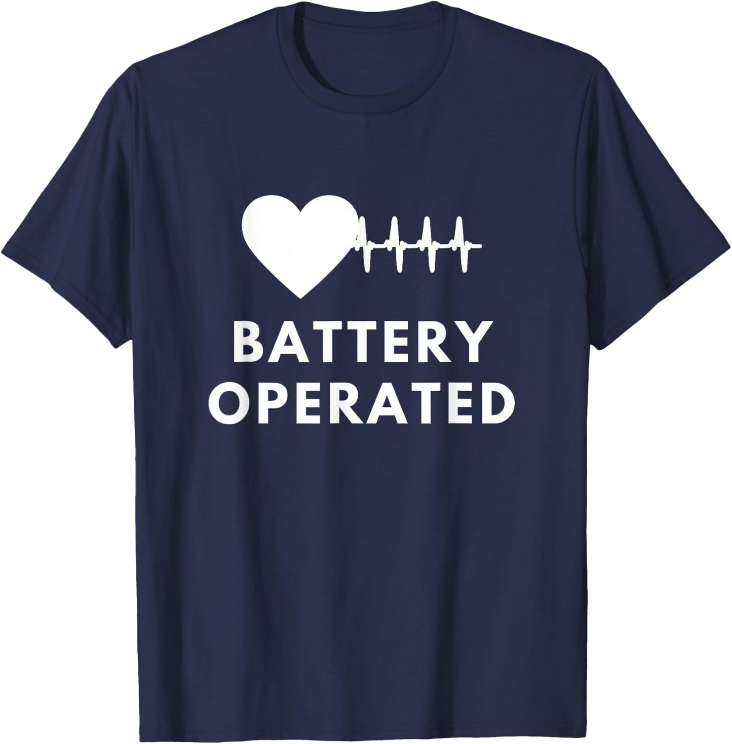 Battery Heart Implantable Cardioverter Defibrillator T-Shirt - T-Shirt | Navy