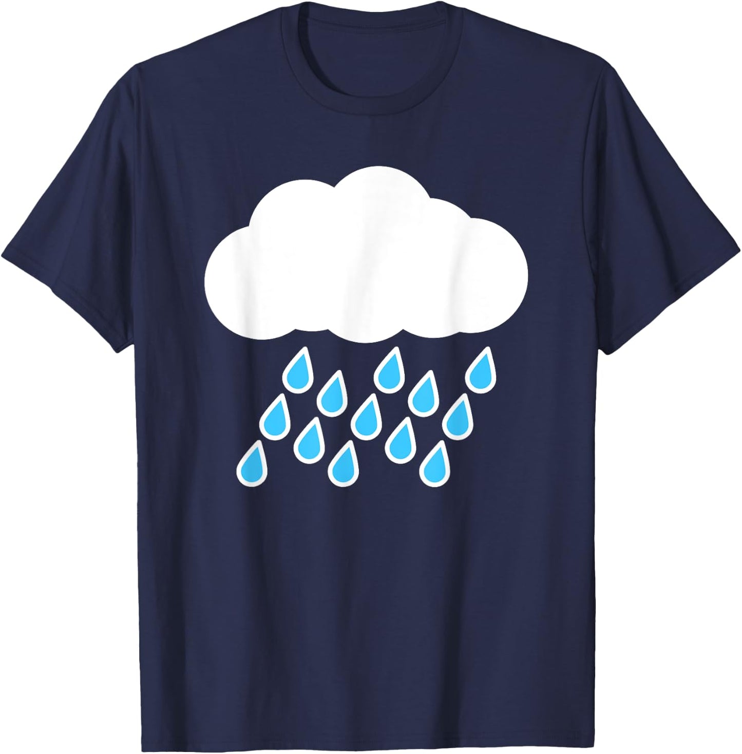White Clouds Rain Drop Costume T-Shirt - T-Shirt | Navy