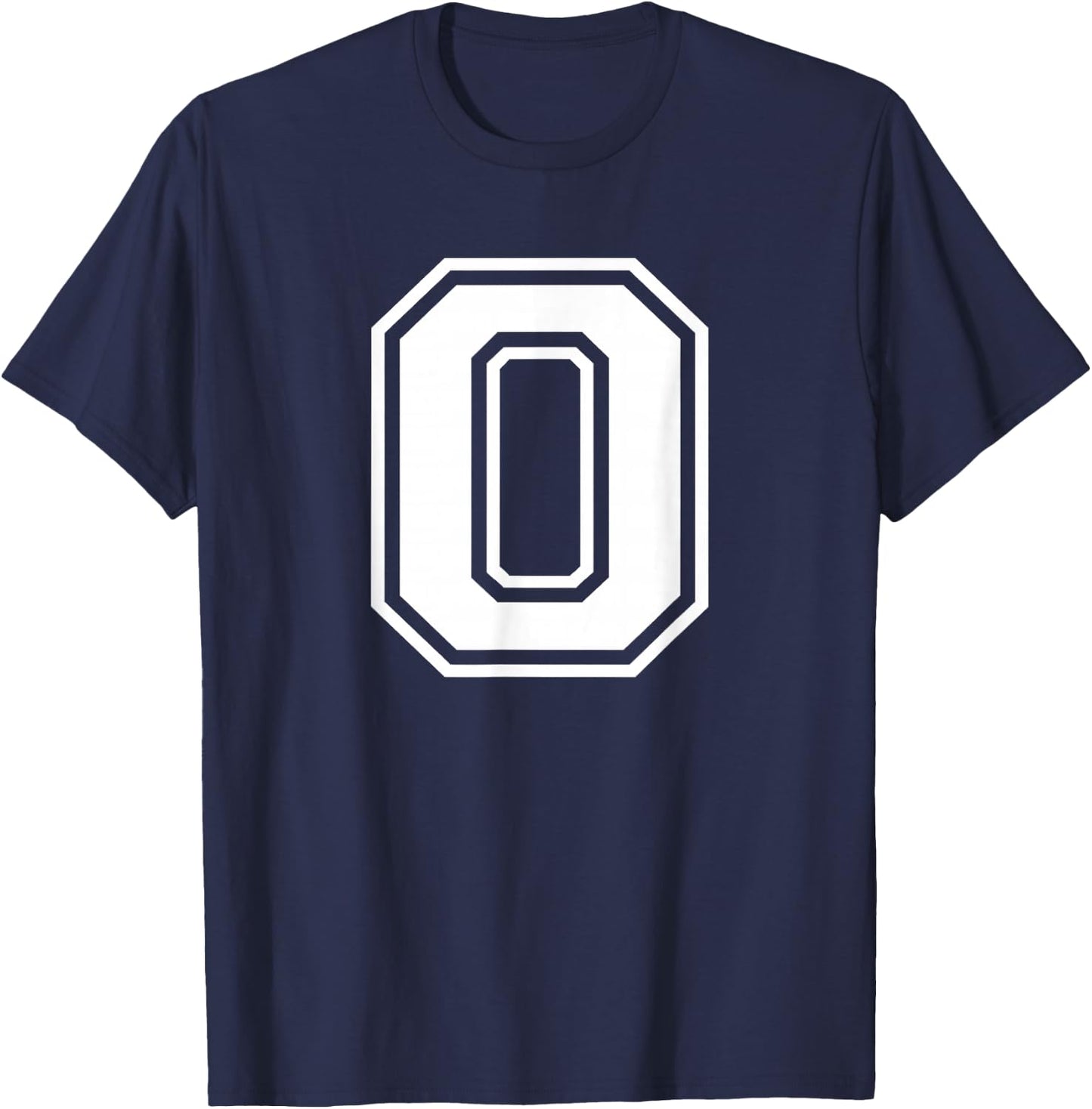 Letter O Name Initial Varsity Alphabet Monogram T-Shirt - T-Shirt | Navy