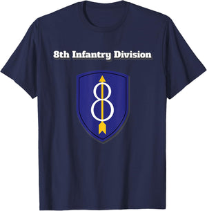 8th Infantry Division Color Military Design T-Shirt - T-Shirt | Navy