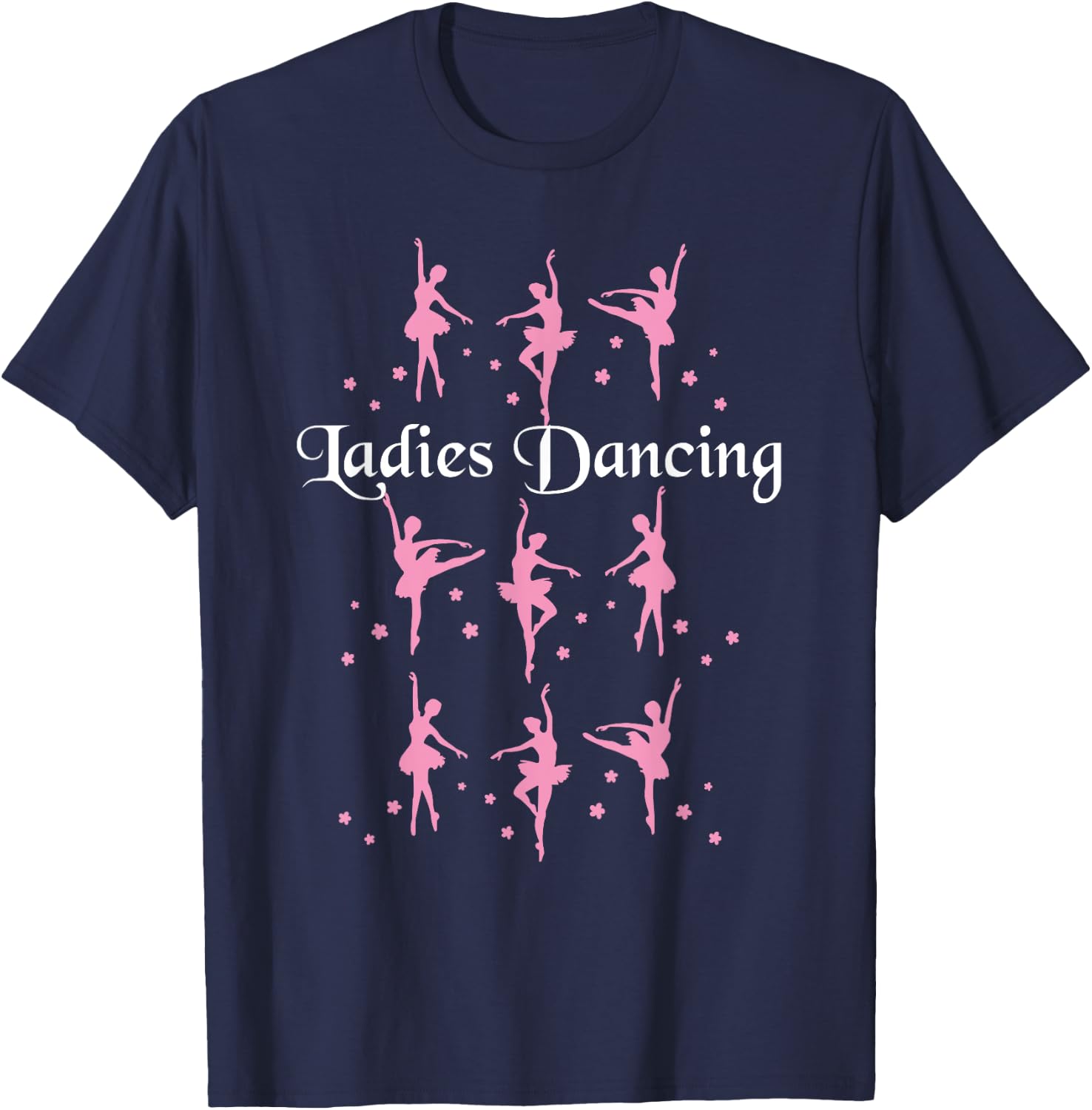 Nine Ladies Dancing Funny Christmas Shirt T-Shirt - T-Shirt | Navy
