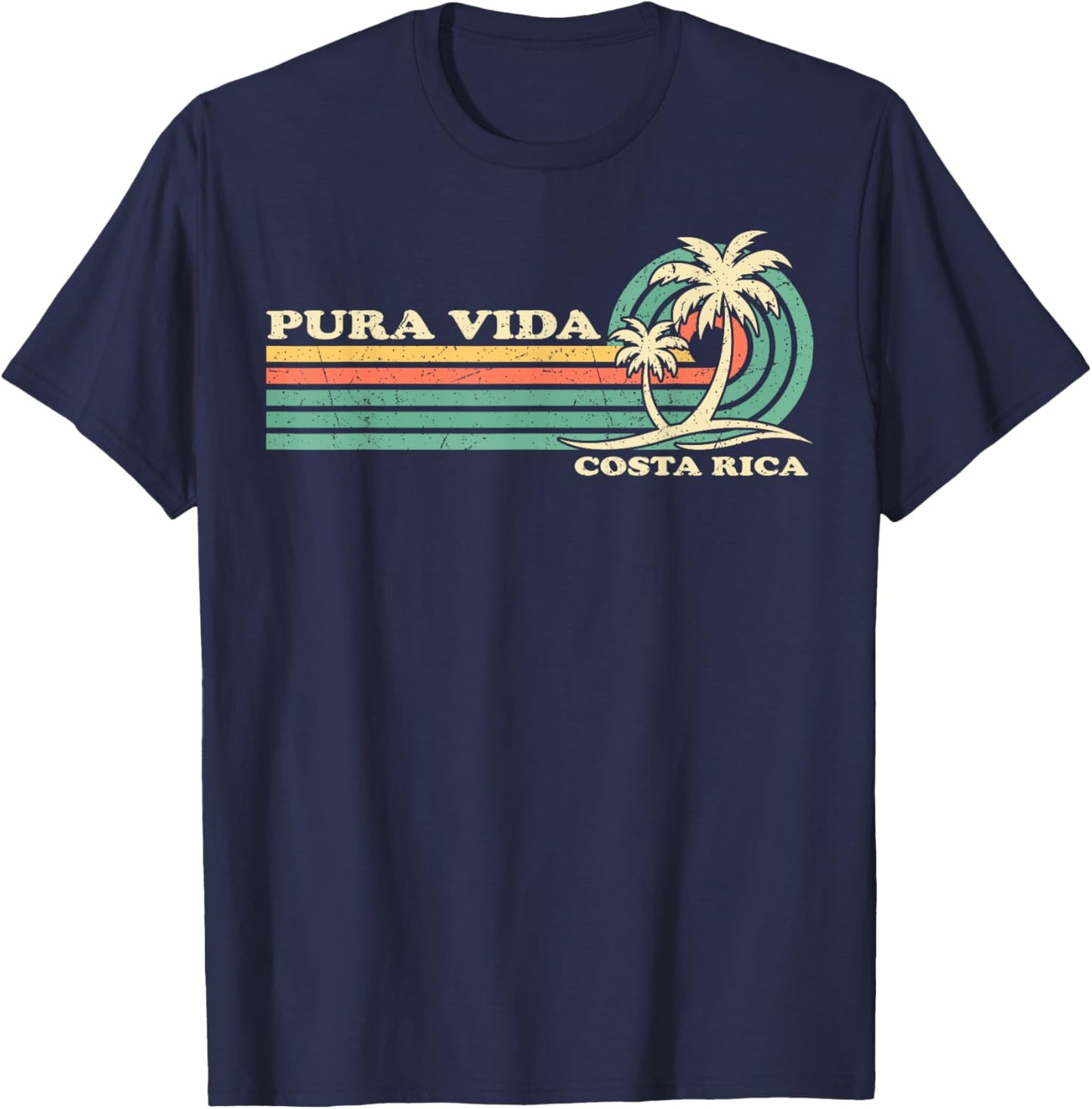 Pura Vida Beach Costa Rica Summer Vintage Family Vacation T-Shirt - T-Shirt | Navy