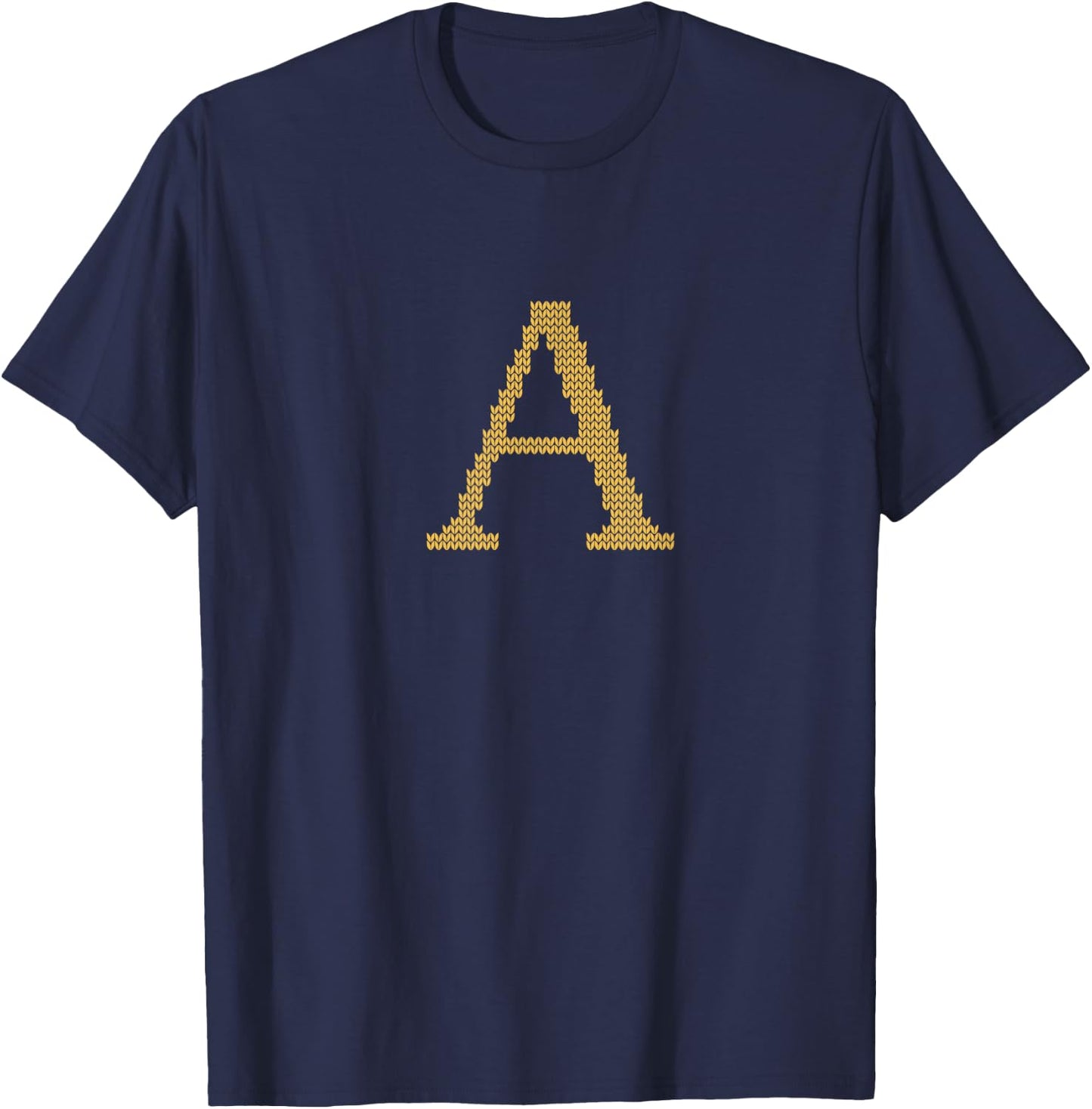 Weasley sweater Personalized Christmas sweater with Letter A T-Shirt - T-Shirt | Navy