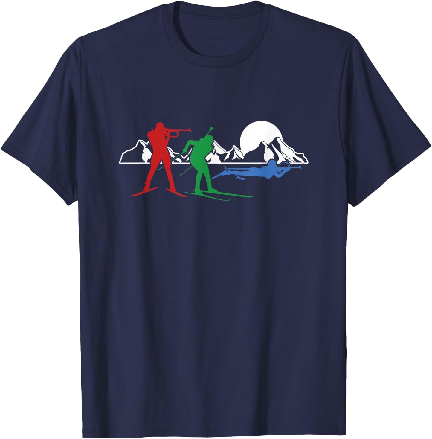 Biathlon Ski Winter Sports Cross Country Skiing Snow Gift T-Shirt - T-Shirt | Navy