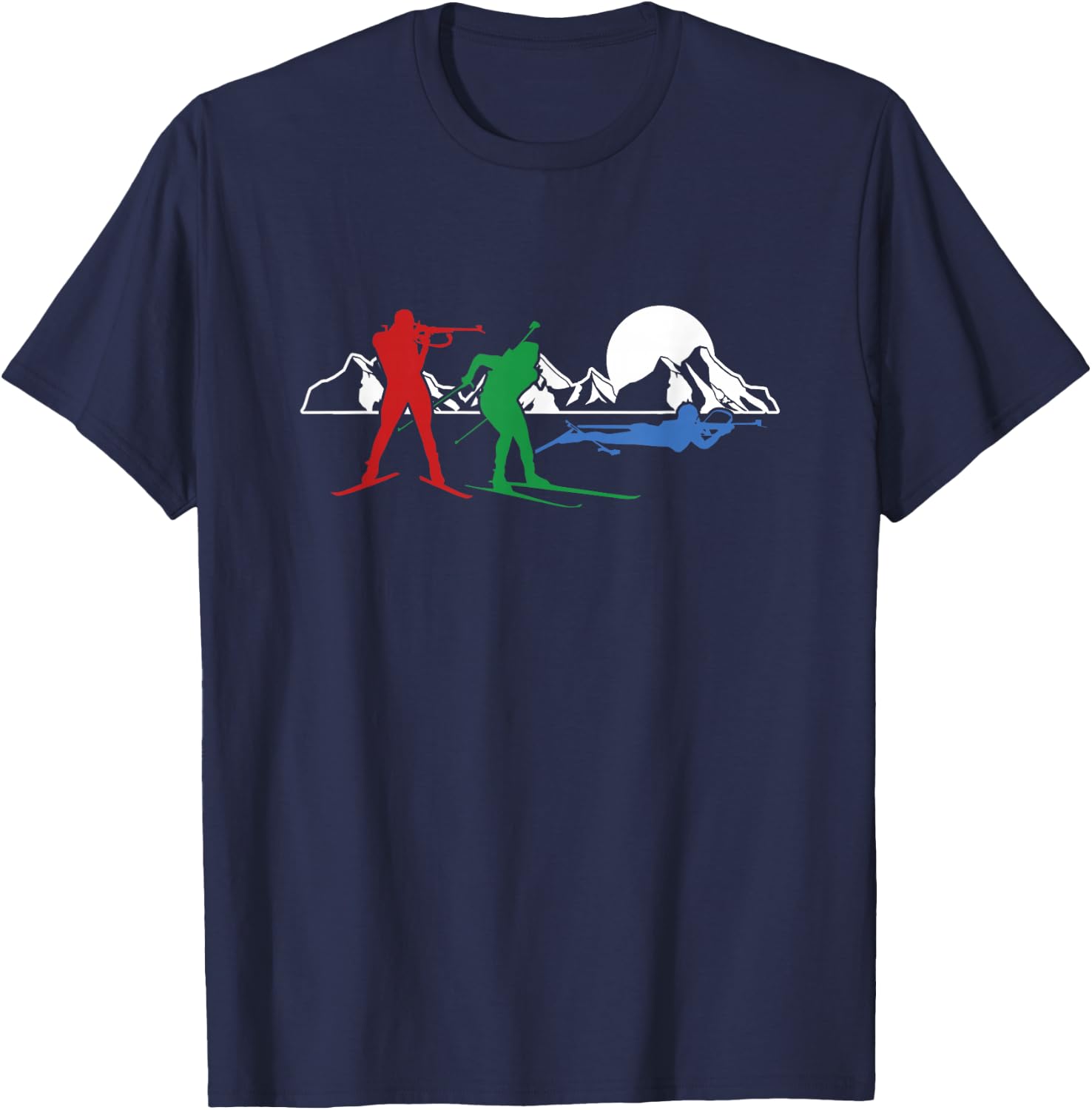 Biathlon Ski Winter Sports Cross Country Skiing Snow Gift T-Shirt - T-Shirt | Navy