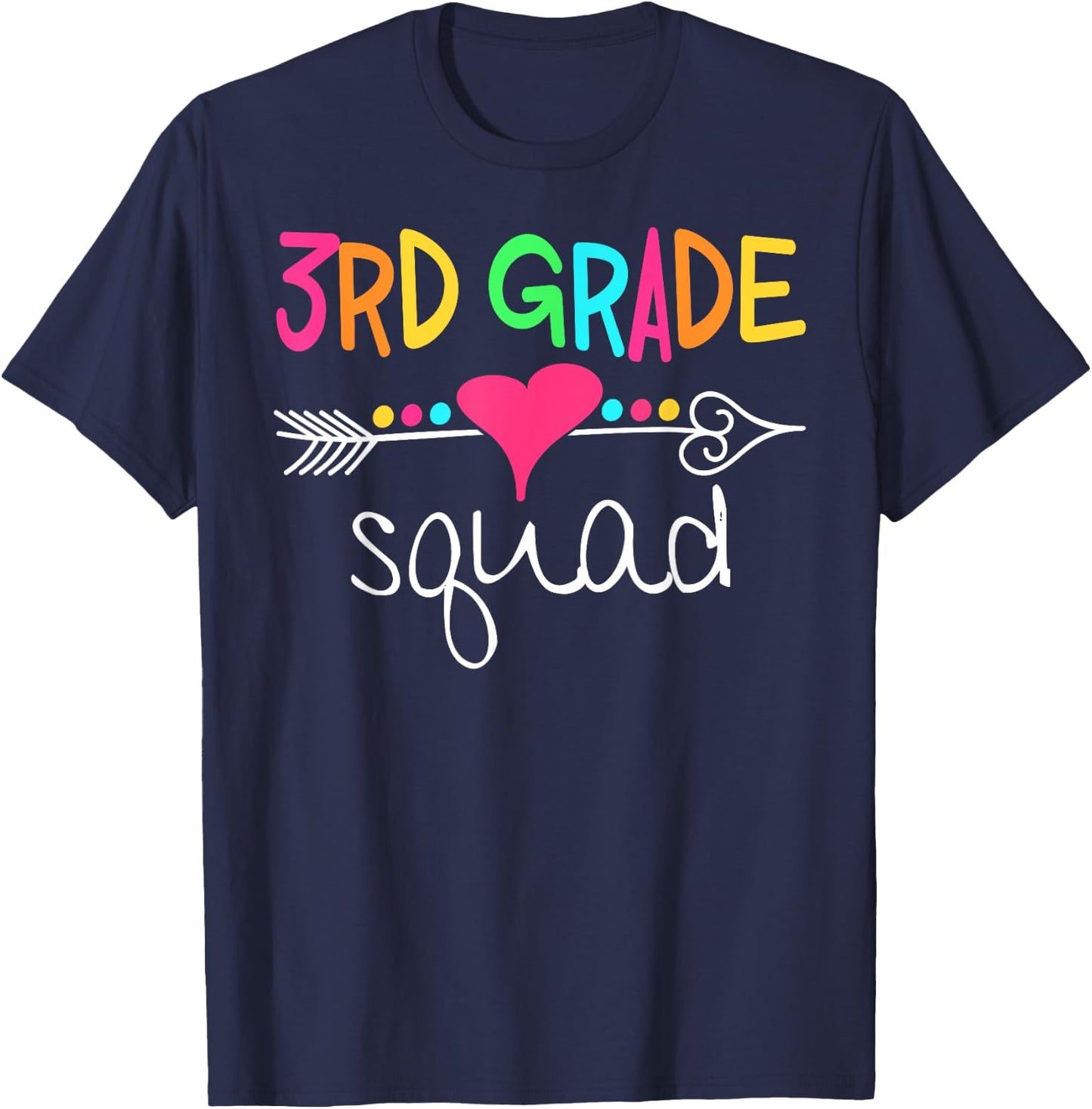 3rd Grade Squad Third Teacher Student Team Back To School Women Girls Kids T-Shirt - T-Shirt | Navy