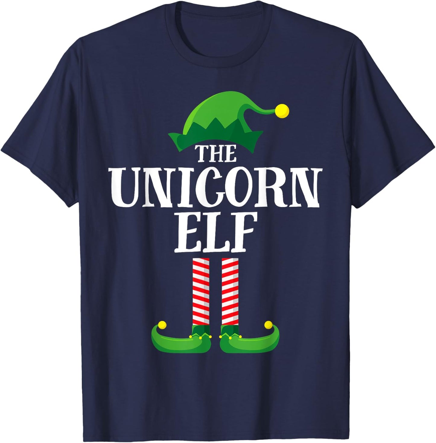 Unicorn Elf Matching Family Group Christmas Party Pyjamas T-Shirt - T-Shirt | Navy