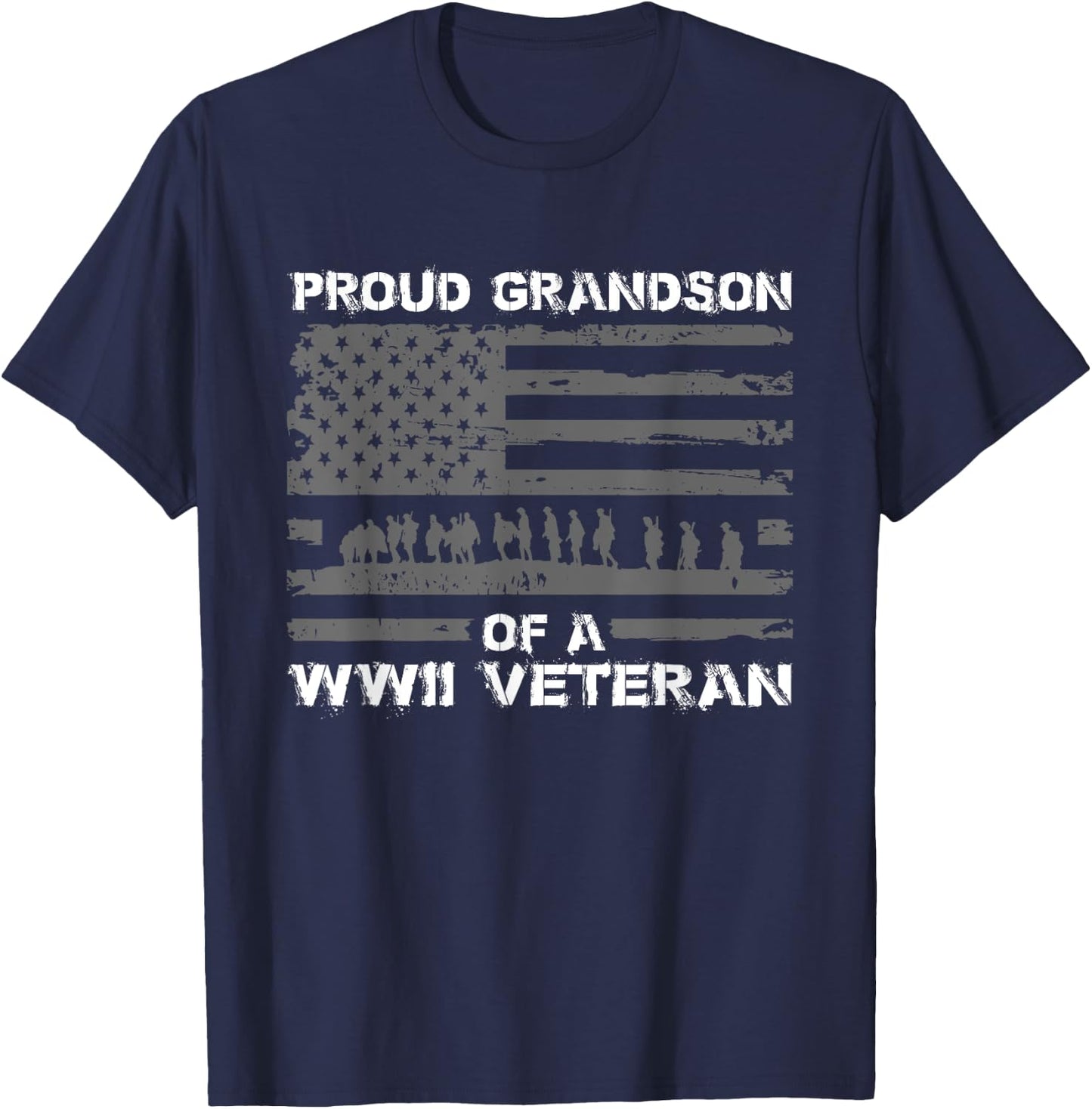 Proud Grandson of A WWII Veteran T Shirts T-Shirt - T-Shirt | Navy