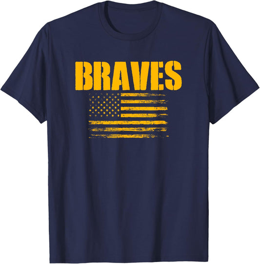 Kamiakin Braves USA Flag Pride T-Shirt - T-Shirt | Navy