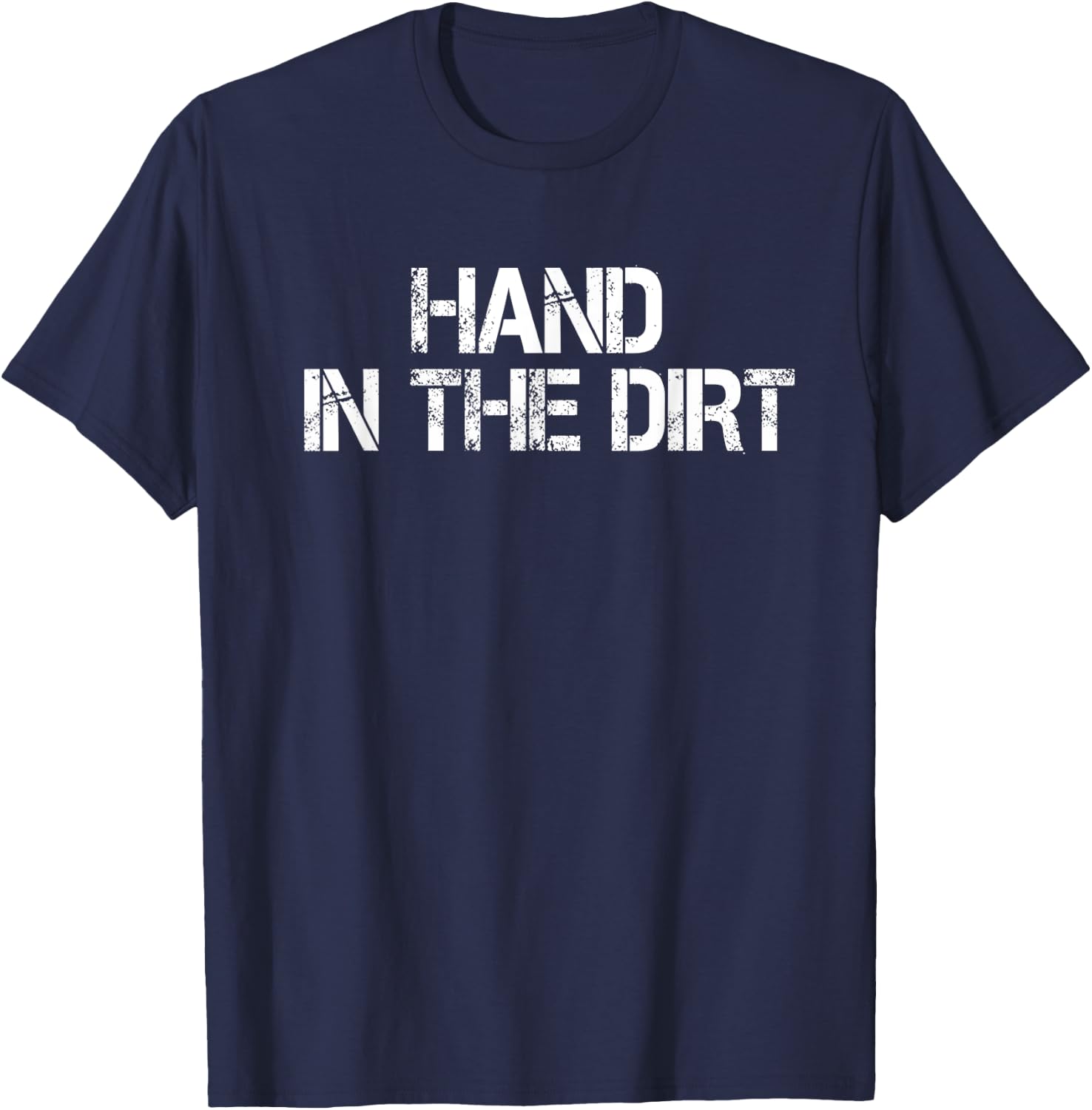 Football Lineman Shirts Gloves Hand In The Dirt T-Shirt - T-Shirt | Navy