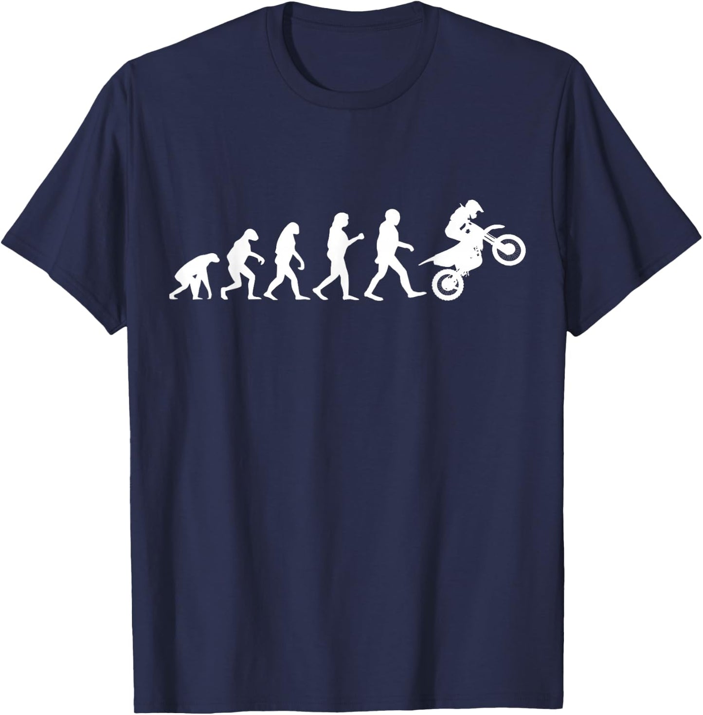 Evolution Biker Motocross MX Motorcycle Dirt Bike Rider T-Shirt - T-Shirt | Navy