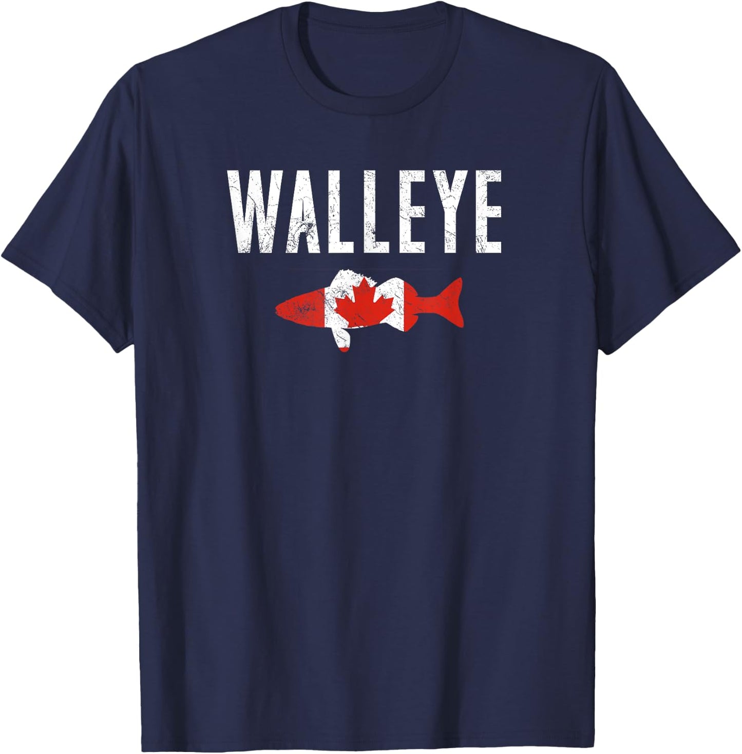 Walleye Canadian | Walleye Fishing Shirt T-Shirt - T-Shirt | Navy