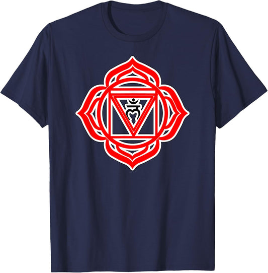 Yoga Muladhara Root Basic Truth Red Chakra T-Shirt - T-Shirt | Navy