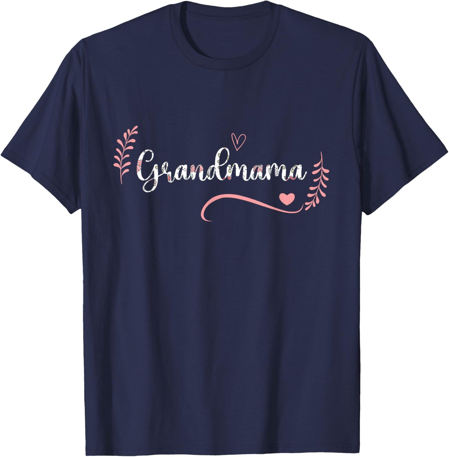 Grandmama Floral Grandma Christmas Mother's Day Grandparents T-Shirt - T-Shirt | Navy
