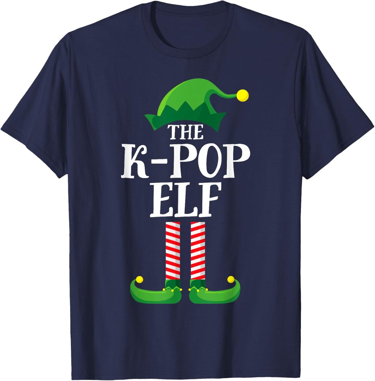 K-Pop Elf Matching Family Group Christmas Party Pyjamas T-Shirt - T-Shirt | Navy