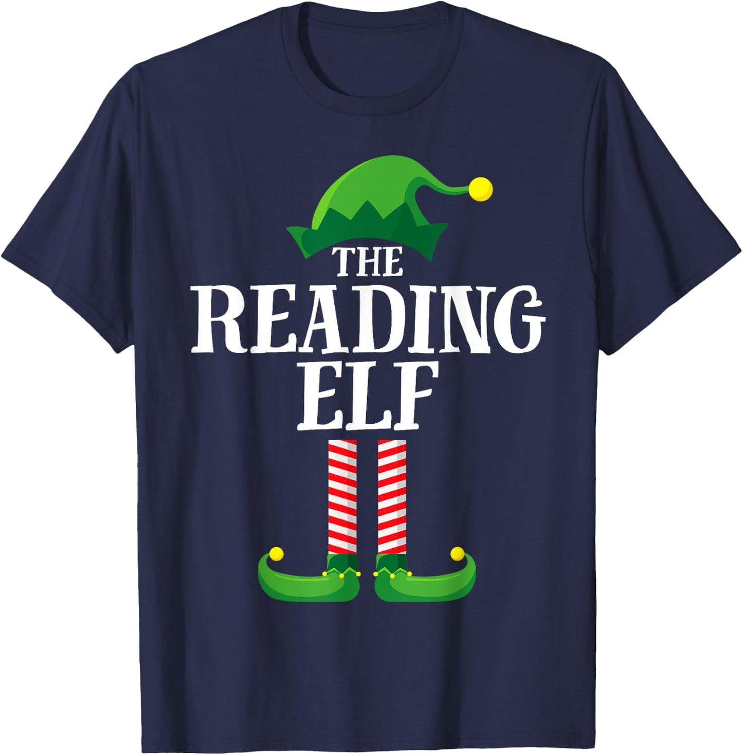 Reading Elf Matching Family Group Christmas Party Pyjamas T-Shirt - T-Shirt | Navy