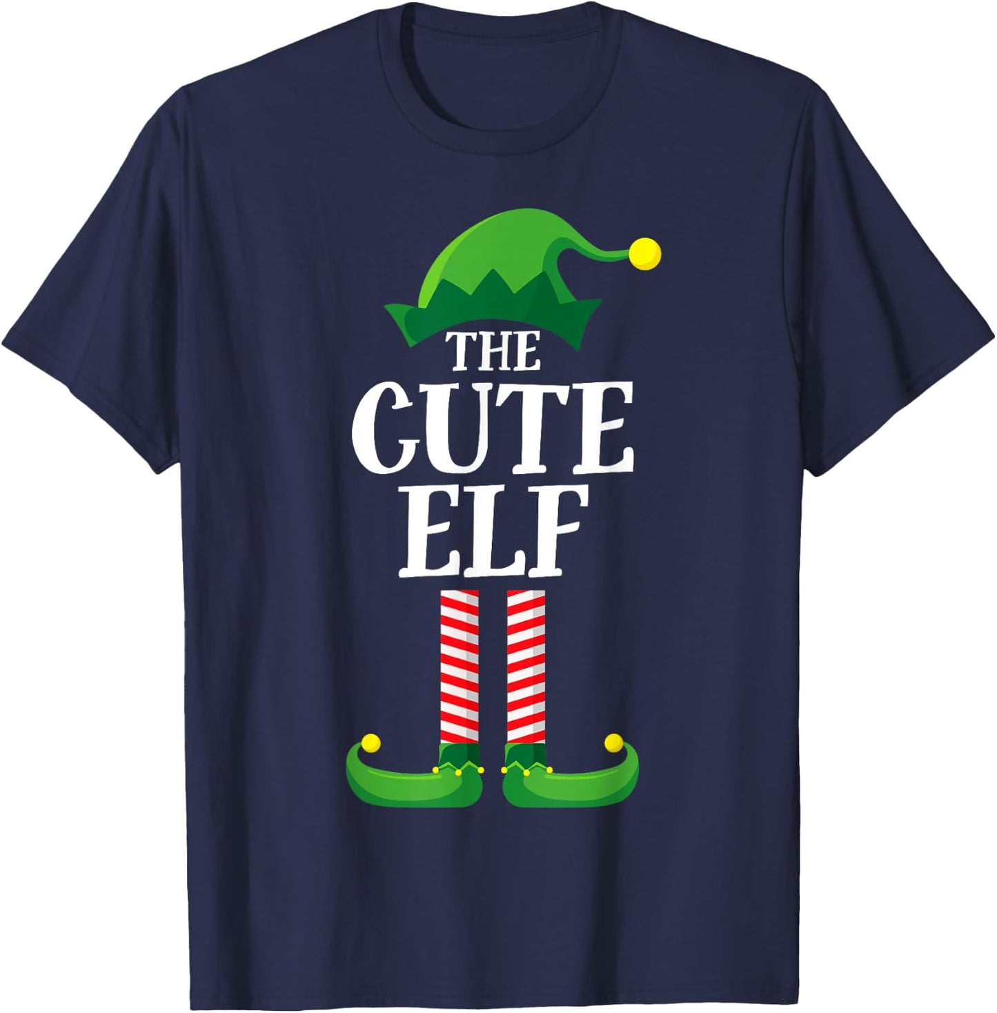 Cute Elf Matching Family Group Christmas Party Funny Elf T-Shirt - T-Shirt | Navy