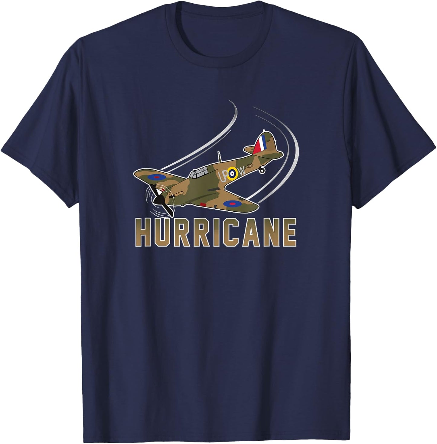 Hawker Hurricane Warbird I WWII Airplane History T-Shirt - T-Shirt | Navy