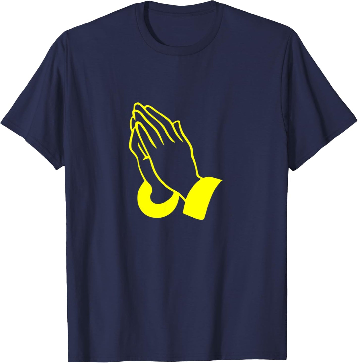 PRAYING HANDS GOD JESUS Print T-Shirt - T-Shirt | Navy