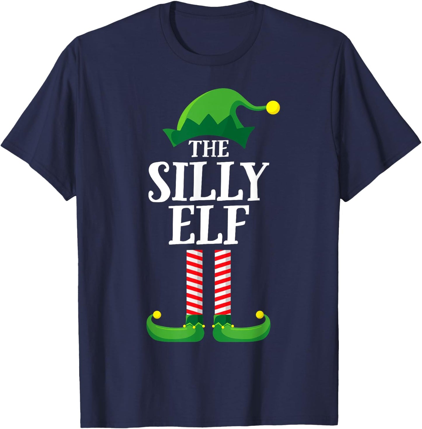 Silly Elf Matching Family Group Christmas Party Pyjamas T-Shirt - T-Shirt | Navy